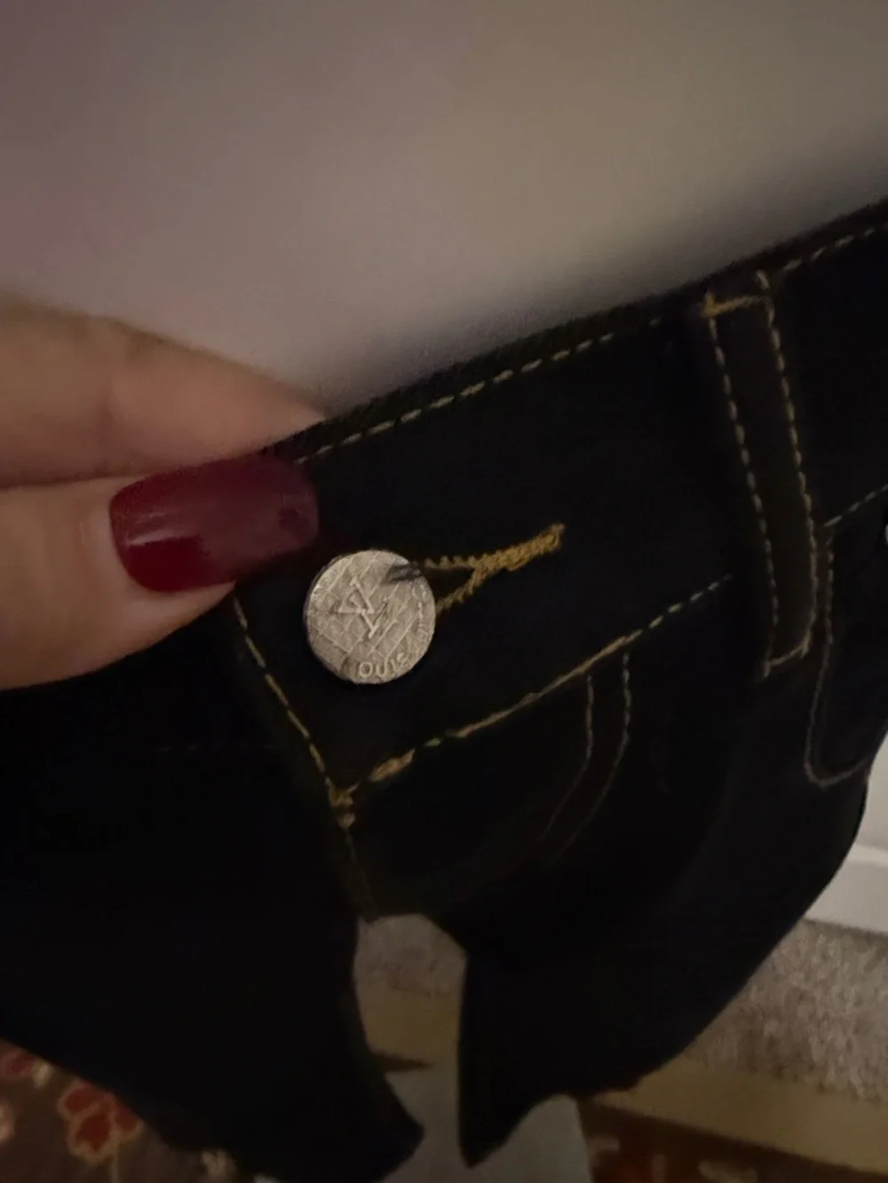 Louis Vuitton Black Denim Jeans with Monogram Pocket Trim - Picture 7 of 14